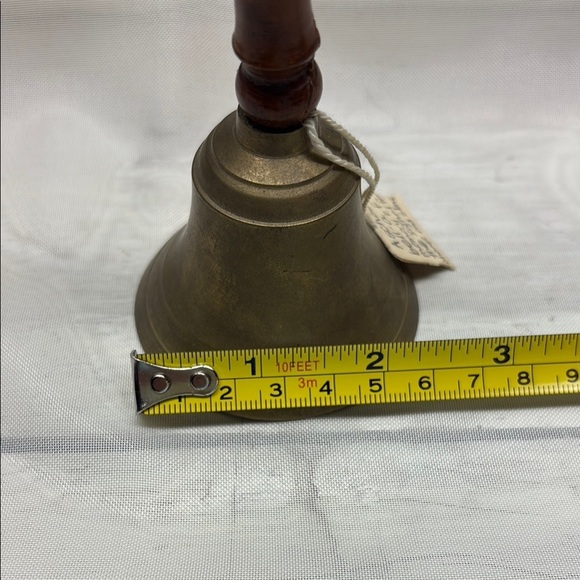 Vintage Brass Hand Bell with Wooden Handle - Picture 4 of 7